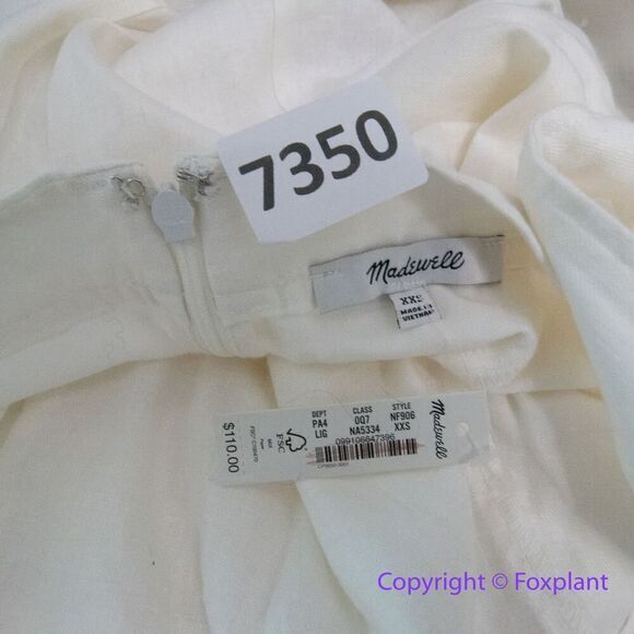 New! Madewell Linen-Cotton Princess-Seamed Midi‎ Dress, size XXS - Picture 12 of 13